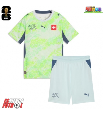 Suiza Segunda Equipación Niños Mundial 2026 Manga Corta (+ Pantalones cortos)